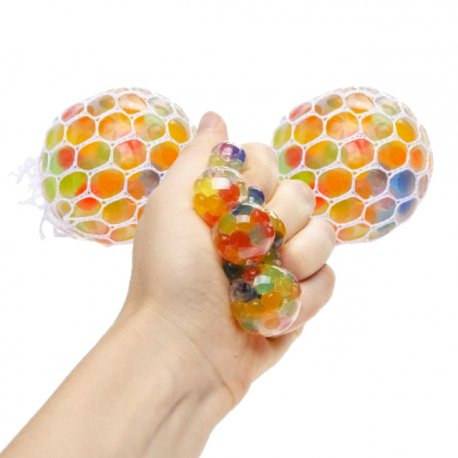 Balle Antistress Multicolore avec son Filet anti stress bulle - Totalcadeau
