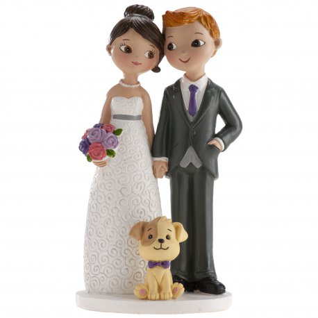 Figurine Mariés avec Chien