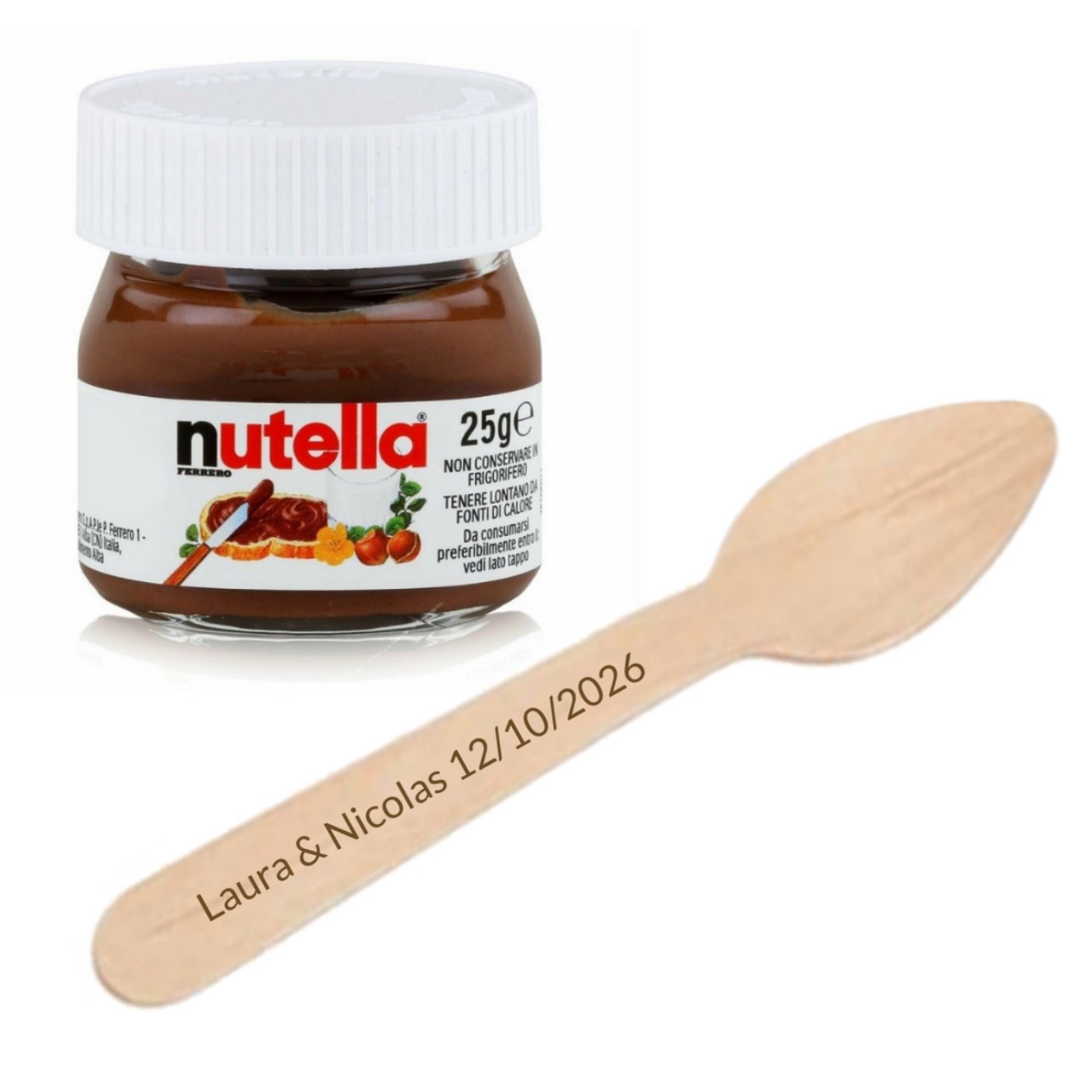 Pot De Nutella Avec Cuillère À Biscuits Dans Un Sac En Organza Et