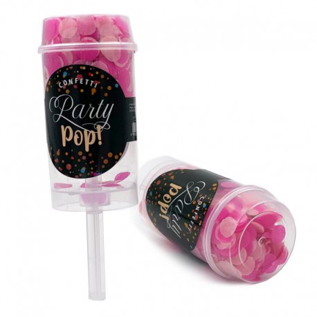 Lot Confettis Push Pop Rose (10 tubes confettis)
